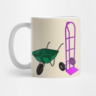 Wheelbarrow & hand trolley cartoon illustration Mug